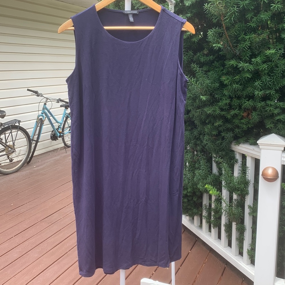Scoop Neck Sleeveless Knee Length Dress size S Navy